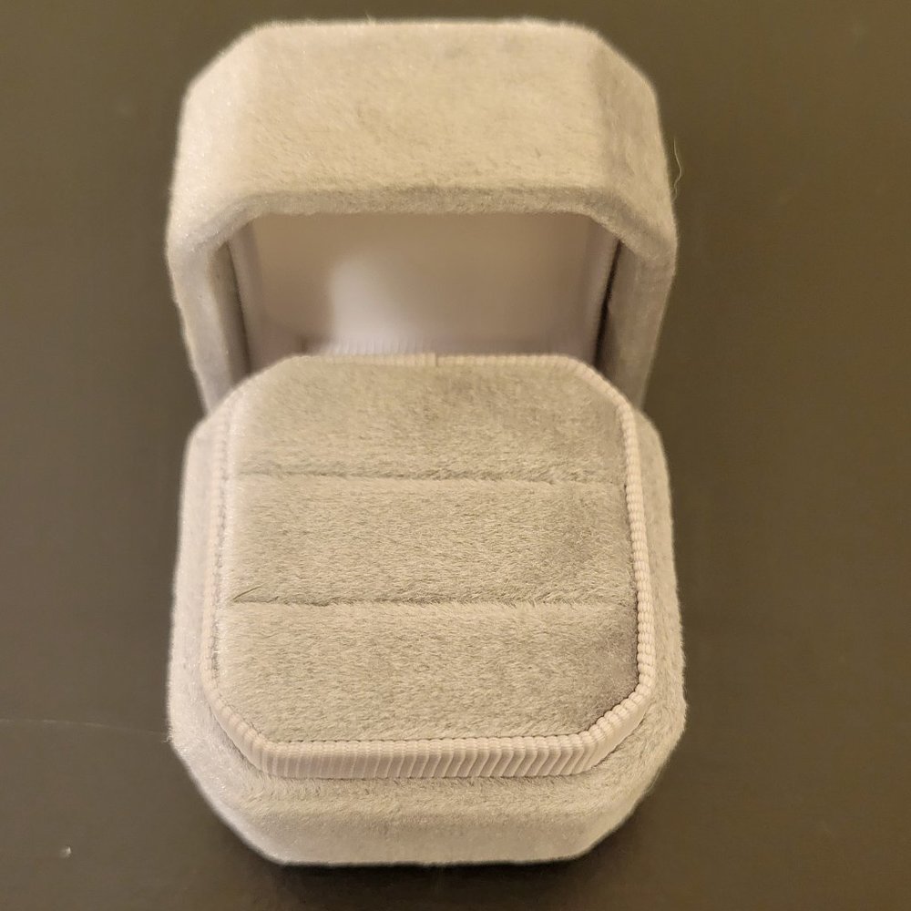Gray Velvet Ring Box